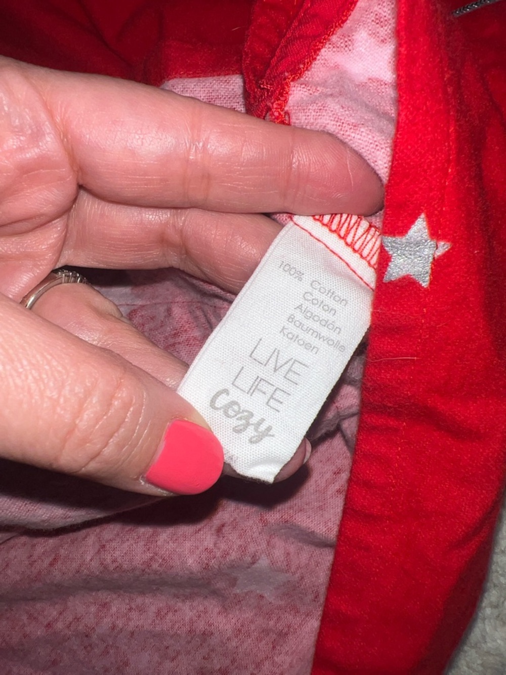 P.J. Salvage Red and Silver Star Print Pajama Set - Picture 4 of 9